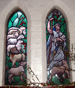 Stained glass window in the porch January 2009